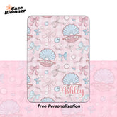 Pink Checkerboard Seashells Kindle Case, Kobo Case, Free Personalization
